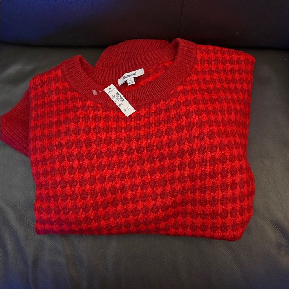 Madewell Mixed Stripe Pullover Sweater red - Picture 2 of 3